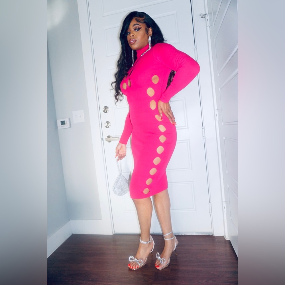 Fuchsia Pink Sweater Dress